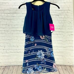 By & By Navy Chiffon‎ Girls Dress size 8 new